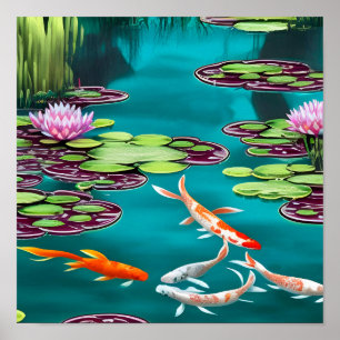 Poster Bonito Koi Pond