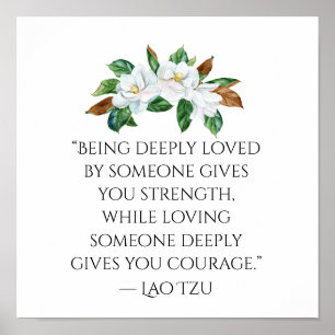 Poster Bonito Magnolias e Profunda Citação de Amor