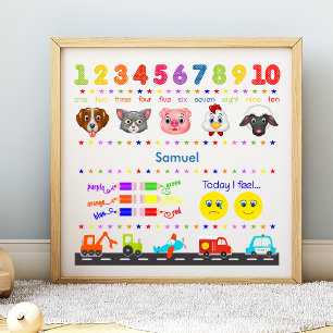 Poster Bonito Menino Personalizado Aprendendo