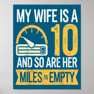 Poster Bonito Minha esposa 10 então seus quilômetros vazi