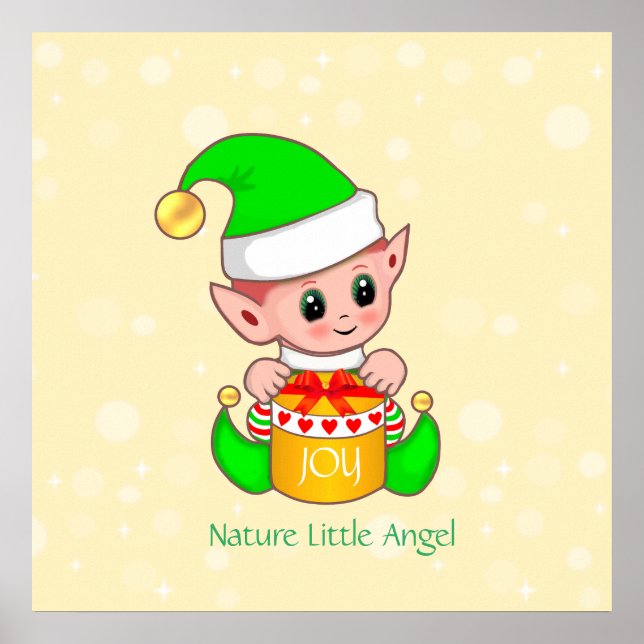 Poster Bonito Natal Natureza Angélica Elf (Frente)