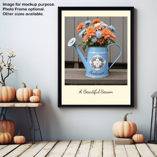 Poster Bonito outono Florais Ação de Graças Personaliza