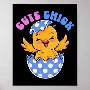 Poster Bonito Pintinho Páscoa Coelhinha Páscoa Dia Crianç