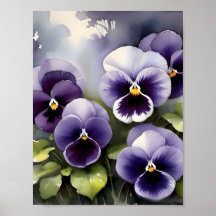 Bonito pintura a aquarela de pincéis roxos