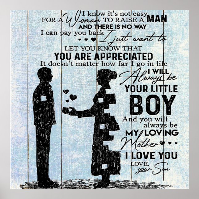 Poster Bonito presente para a mãe, filho para a minha car (Frente)