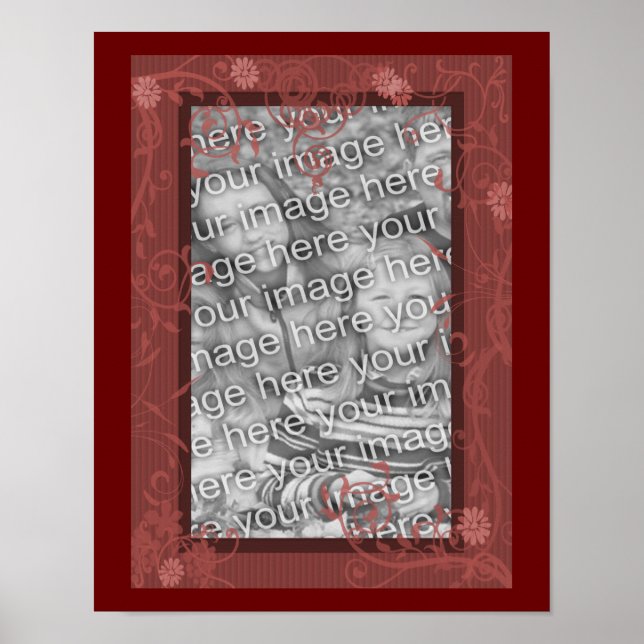 Poster Bonito quadro de Design Floral Crie sua própria fo (Frente)