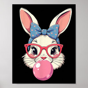 Poster Bonito Rosto Do Dia Da Páscoa Com Geleias Cardíaca