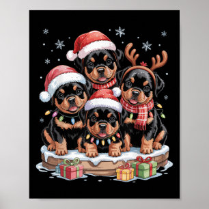 Poster Bonito Rottweiler Natal Cachorros Cachorros Engraç