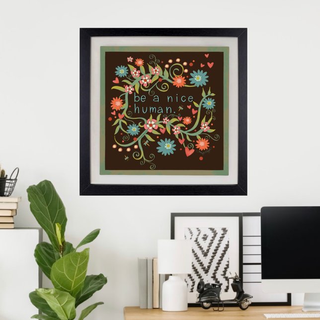 Poster Bonito Seja uma bela inspirivência floral de citaç (Criador carregado)