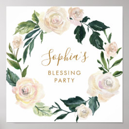 Poster Bonito sinal de boas-vindas do partido Floral Madr