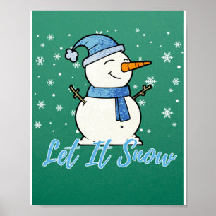 Poster Bonito Snowman Que Neve Feriado De Natal