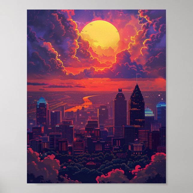 Poster Bonito Sunset Louisville Kentucky EUA (Frente)