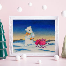 Bonito Urso Polar Presente