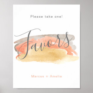 Poster Bonito Watercolor - Sinal de Favoritos Minimalista