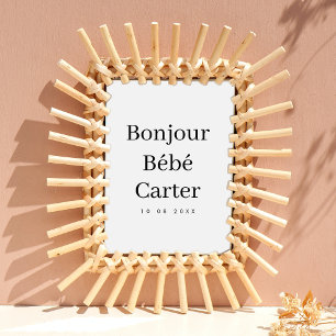 Poster Bonjour Bébé Berçário Minimalista Moderno Bebê R
