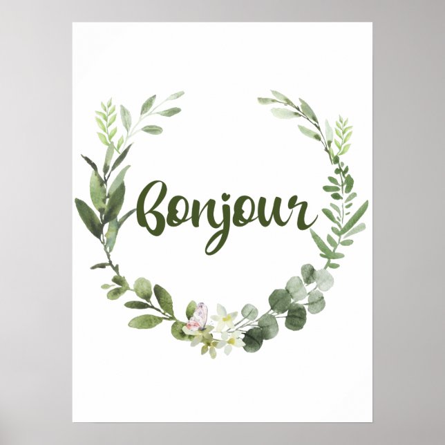 Poster Bonjour Hello French (Frente)
