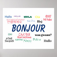 Bonjour Hello Many Languages World Viagem Colorful