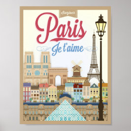 Poster Bonjour Paris Viagem