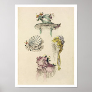 Póster Bonnets for an occasion, fashion plate from Ackerm