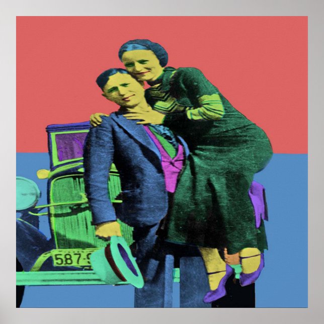 Poster Bonnie e Clyde Pop Art (Frente)