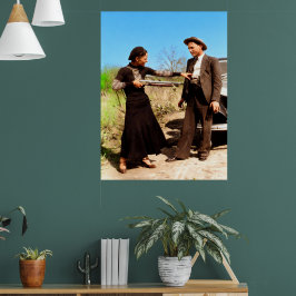 Poster Bonnie e Clyde Se Divertindo 1934 Color Redux