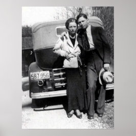 Poster Bonnie Parker e Clyde Barrow 1933