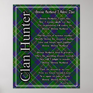 Póster Bonnie Scotland I Adore The Clan Hunter Tartan