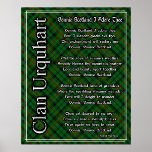 Poster Bonnie Scotland I Adore The Clan Urquhart Tartan