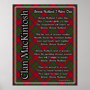 Poster Bonnie Scotland I Adore The MacKintosh Tartan