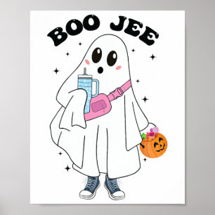 Poster Bono Dia de as Bruxas engraçado Fantasma Boo Jee G