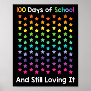 Poster Bons 100 Dias De Escola E Ainda Adorando Feliz