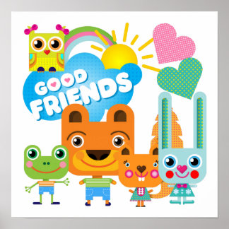 Poster Bons Amigos Animais
