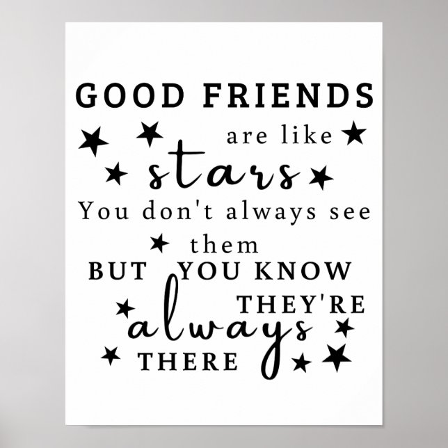 Poster Bons Amigos São Como Estrelas: Arte de Citação de  (Frente)