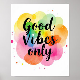 Poster Bons vibrações apenas Aquarela