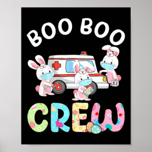 Poster Boo Boo Crew Fund Bunny Ems Emt Enfermeira paraméd