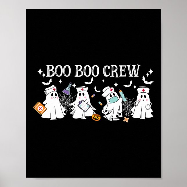 Poster Boo Boo Crew Nurse Ghost Dia de as Bruxas engraçad (Frente)
