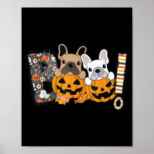 Poster Boo Bulldog Francês Abóbora Candy Cachorro Cachorr