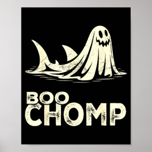 Poster Boo chomp – tubarão fantasma engraçado halloween r