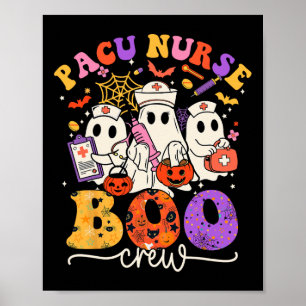 Poster Boo Crew Enfermeira Engraçada Fantasma Halloween