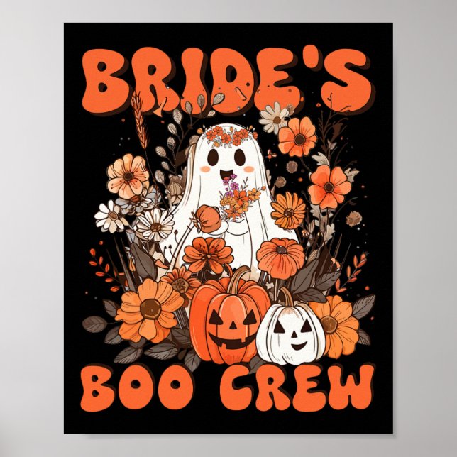 Poster Boo Crew Floral Ghost Chelorette Casamento H (Frente)