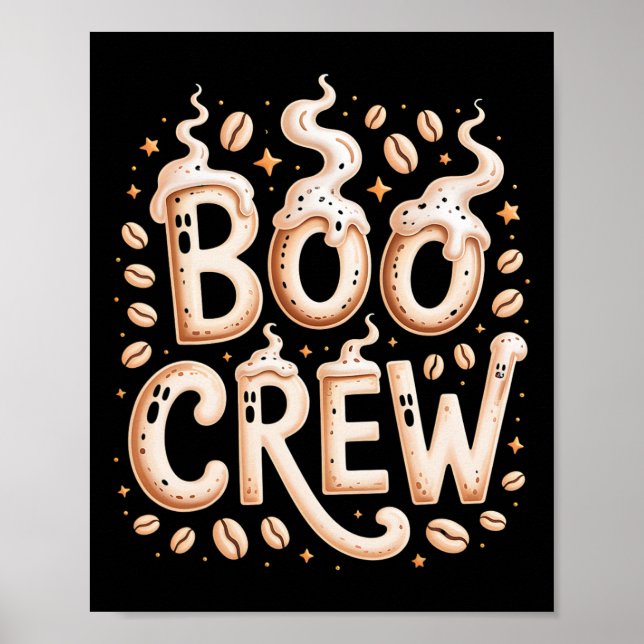 Poster Boo Crew Halloween Caffee Cappuccino Espresso Rist (Frente)