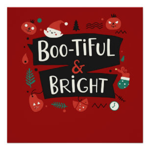 Póster Boo e Brilhante Design festivo