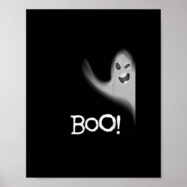 Poster Boo Engraçado Escondendo Peekabo Assustador Hallow (Frente)