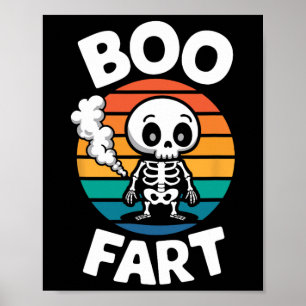 Poster Boo Fart Engraçado Fazendo Esqueleto Para O Hallow