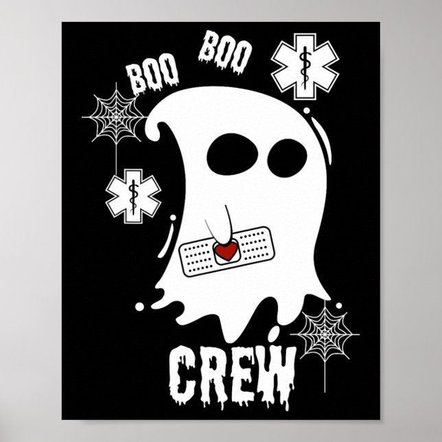 Poster Boo Ghost Paramedic Crew Costume Fácil Halloween (Frente)