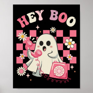 Poster Boo Groovy Cute Ghost Dia de as Bruxas engraçado M