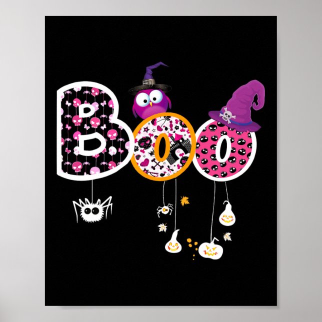 Poster Boo Halloween Costume Spiders (Frente)