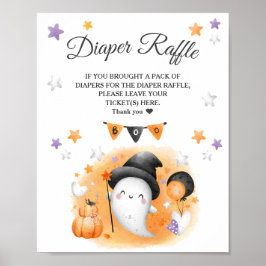 Poster Boo Halloween - Fralda Raffle - Sinal