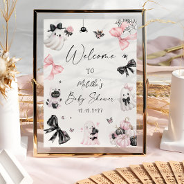 Poster Boo Halloween Girl Chá de fraldas bem-vindo