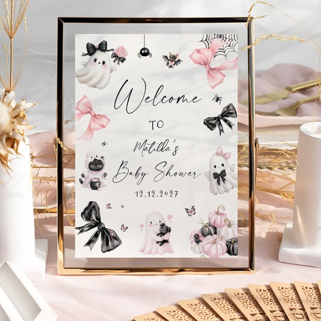 Poster Boo Halloween Girl Chá de fraldas bem-vindo (Criador carregado)